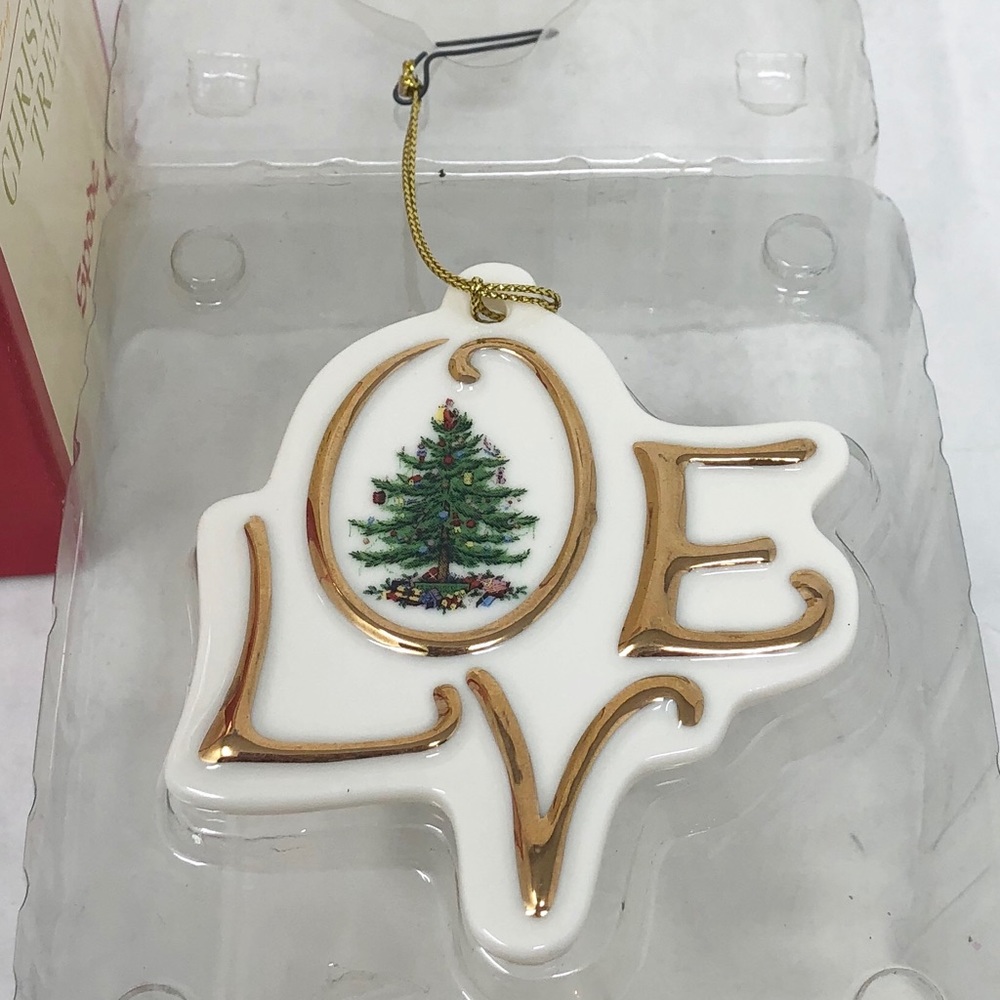 Spode Porcelain Christmas Tree LOVE Ornament - Picture 2 of 7